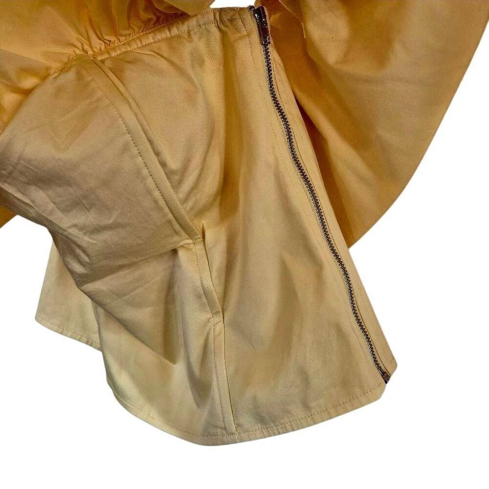 Love, Bonito Women's Yellow Cotton/Spandex Ruffled Neckline & Sleeve Corset Top — image 6 of 8